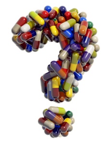 Знак вопроса из медицинских таблет